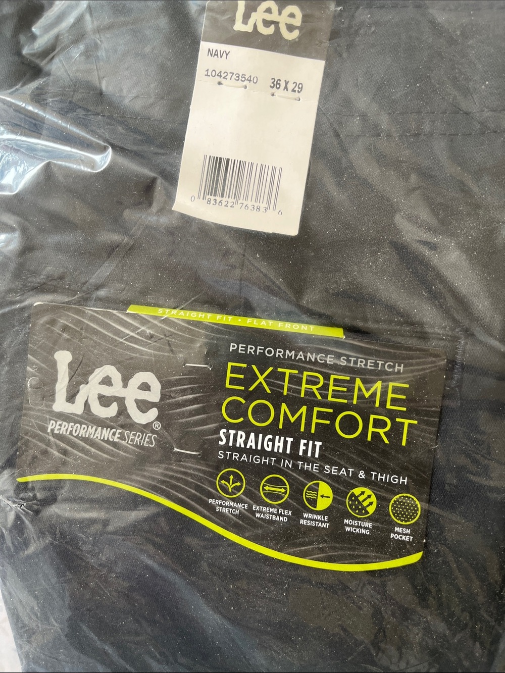 Lee Navy Straight Fit Performance Stretch Pants